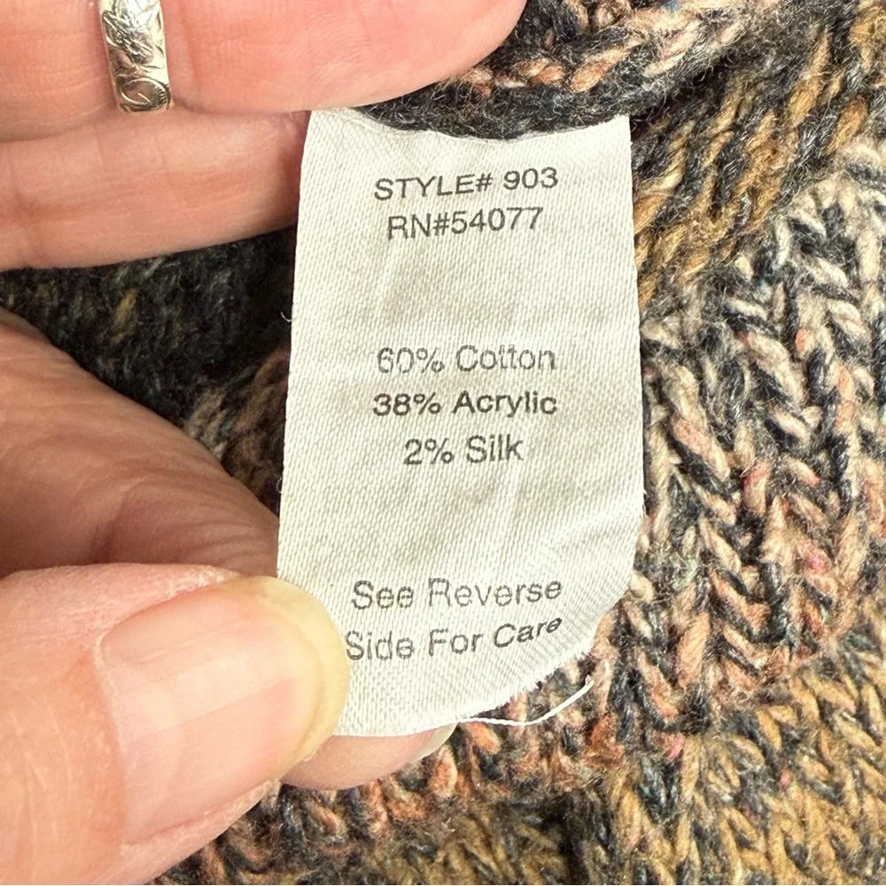 CAbi Brown Black Ombre Fringe Button Cardigan Sweater Small Boho